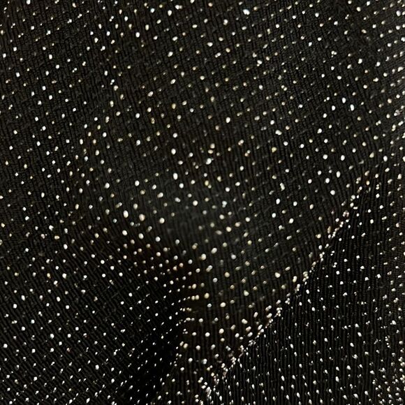 Michael Michael Kors, Metallic Knit Wrap Cocktail Dress, 1X Black, Gold, Silver - Picture 14 of 14